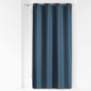 Rideau A Oeillets 140 X 260 Cm Polyester Uni Essentiel Marine - Neuf