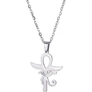 Trahoo-Collier Avec Pendentif ?il D'horus Ankh En Acier Inoxydable Pour Homme Et Femme - Neuf