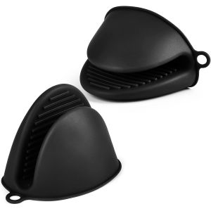 Gant De Cuisine &Eacute;pais En Silicone, 1 Paire Gants De Four R&eacute;sistant &Agrave; La Chaleur, Gants De Cuisine Antid&eacute;rapants, Gant Cuisine Anti Chaleur Pour Cuisiner, Barbecue, Cuisson (Noir) - Neuf