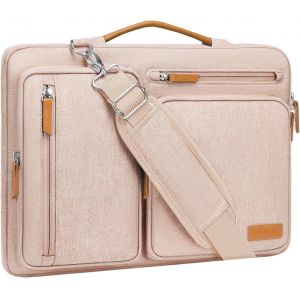 Sacoche Ordinateur Portable,Sacoche Pc Portable 15-15,6 Pouces Compatible Avec Macbook Pro 16,Hp,Dell,Sac Ordinateur Sac Messager C&ocirc;t&eacute; Ouvert Avec 4 Poches Zipper&Poign&eacute;e,Kaki - Neuf