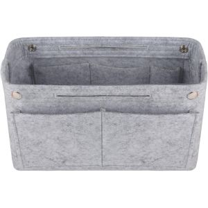 nzqaf-Organiseur de Sac a Main Femme, Feutre Tissu Sac à main, Sac à Main Organiseur Pour un Usage Quotidien et de Voyage Multi Pockets Organisateur 2 tailles, 8 couleurs (Gris, L) - Neuf