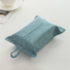 Bo&icirc;te &agrave; mouchoirs en tissu &agrave; corde suspendue,Style minimaliste,couverture de mouchoirs pour salon,bureau domestique,sac en papier mont&eacute; sur voiture,Type suspendu - Type BLEU CIEL - Neuf