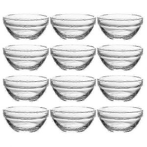 12pcs Bols En Verre Pudding Jelly Bols M&eacute;nage Petits Bols En Verre Bols Transparents - Neuf