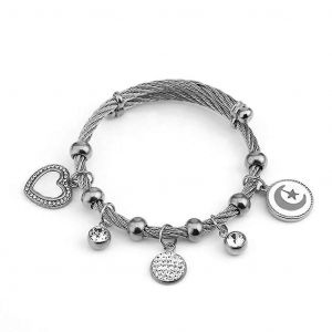 Bracelet Bracelet En Fil De C&acirc;ble De Coeur En Acier Inoxydable Pour Les Femmes Ado R&eacute;glable - Neuf