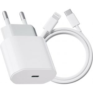 Chargeur Iphone,20w Chargeur Rapide Iphone Et 2m Câble Pour Iphone 14/14 Plus/14 Pro/14 Pro Max/13/12/ 11/ X/8/7/ Pad,Usb C Chargeur Iphone Rapide (Blanc) - Neuf