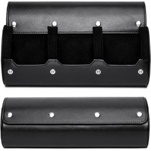 Étui À Montres En Cuir, Étui De Voyage Pour 3 Montres, Présentoir Et Rangement, Noir - Neuf