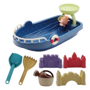 Sable pour jouer à la plage, jouet de piscine pour enfants, ensemble de modélisation de château d'intérieur et d'extérieur pour garçon et fille, cadeau de vacances d'été, voyage, 7 pièces - Neuf