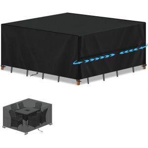 Housse Salon De Jardin Housse Table Exterieur Impermeable,Housses Pour Mobilier De Jardin Avec Cordon De Serrage,Anti-Uv 420d Oxford Tissu Housse Table Jardin Rectangulaire 170x140x75cm - Neuf