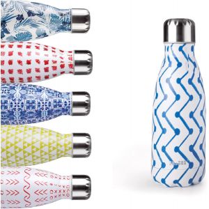 Bouteille Isotherme Zigzag, 350 Ml, Acier Inoxydable 18/10, Double Paroi - Neuf