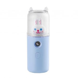Vaporisateur de brume faciale 30 ml, rechargeable par USB, mini humidificateur hydratant mignon avec lumiere coloree bleu - Neuf