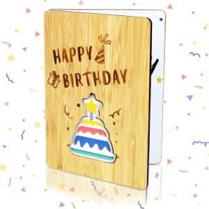 CHECARZHN--NO1-Carte Anniversaire Bambou, Carte De Voeux, Cartes De Voeux Amour Faites À La Main, Faite À La Main Qui Peut Être Utilisée Comme Cadeau Pour Les Anniversaires (Bleu) - Neuf