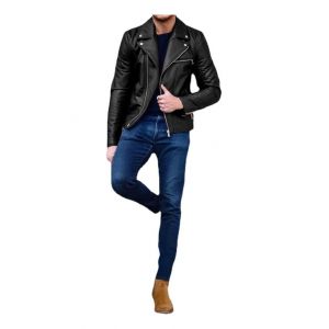 Veste D'hiver En Cuir À Col Montant Pour Homme - Neuf