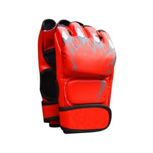 Gants De Boxe Demi-Doigts En Similicuir Rouge Pour Mma, Muay Thai Et Entra&icirc;nement Au Combat - Durables, Confortables Et &Eacute;l&eacute;gants ! - Neuf