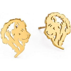 Chenquansarl-Petites Boucles D'oreilles À Tige En Forme De Tête De Lion Punk Pour Homme Et Femme ¿ Design Creux Minimaliste, Hypoallergénique, Gothique, Un Xe, Cadeau D'anniversaire Et De Vacances - Neuf