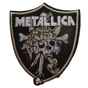 Patch Metallica Blason Avec Un Pirate 8.5x7.5 Cm &Eacute;cusson Hard Rock - Neuf