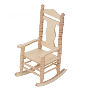 Chaise A Bascule Miniature Retro En Bois Pour Maison De Poupee 1:12, Meuble De Decoration, Modele, Accessoires - Neuf