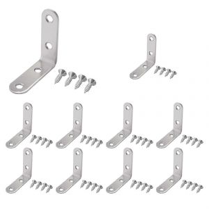 10pcs 50x50mm avec vis robuste en forme de &laquo; L &raquo; d&eacute;coratif joint d'angle support &eacute;tag&egrave;re rack mur monticule - Neuf
