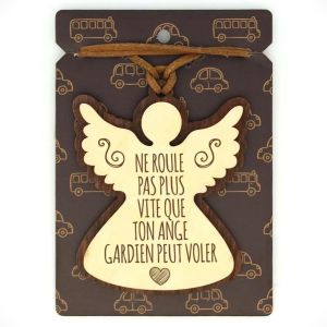 Kal-Ne Roule Pas Plus Vite... Pendentif Pour R&eacute;troviseur En Bois 2 &Eacute;paisseurs Avec Cordelette En Cuir. Cadeau Original Qui Vient Du Coeur Pour Vos Proches (07). - Neuf