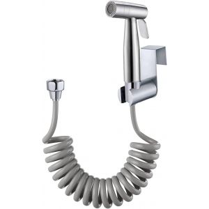 Bidet Douchette en acier inoxydablepulvérisateur de toilette pour bidet à main avec double mode (jet/jet)WC ou bidet mural avec tuyau de 310 cm et crochet - Neuf