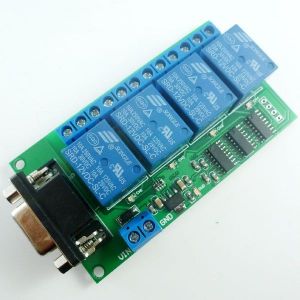 Carte Relais Rs232 4 Canaux Cc 12 V Pour Pc, Usb, Uart, Db9, T&eacute;l&eacute;commande - Neuf