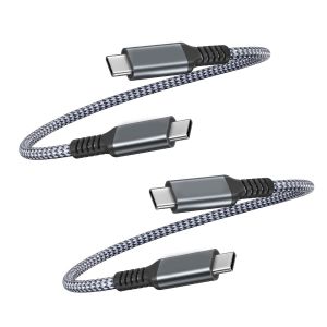 Thef-Cable Usb C Iphone 16 15 Pro Max,Câble Chargeur Usb C Vers Type C 100w 0.3m 2 Pack,Cordon Charger Alimentation Pour Macbook,Ipad 10 Air 4 5 Mini 6 7,Samsung S25 S24 S23 A55 A54,Z Flip Fold - Neuf