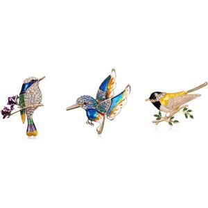 Kjdal-Lot De 3 Broches En Forme De Colibri-Oiseau 3,Métal - Neuf
