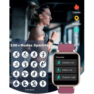 Montre Connect&eacute;e Femme Smartwatch Avec Appel &Eacute;cran Tactile Montre Sport Podometre Cardio Etanche Ip68 Notification Message Tracker D'Activit&eacute; Chronom&egrave;tre Suivi Du Cycle Pour Android Ios Violet - Neuf