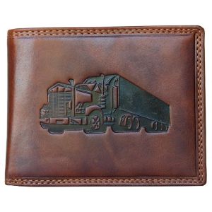 Portefeuille Rfid En Cuir V&eacute;ritable Vintage Fort Classique Avec Un Camion Entier Fait D'Une Peau De Vache - Neuf