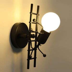 Ulteronixshop-Humano&iuml;de Cr&eacute;atif Applique Murale Interieur Lampe Murale Moderne Lampe De Mur Art D&eacute;co Max 60w E27 Pour Chambre &Agrave; Coucher, Chambre D'enfants, Couloir, Restaurant, Escalier, Cuisine, Noi - Neuf