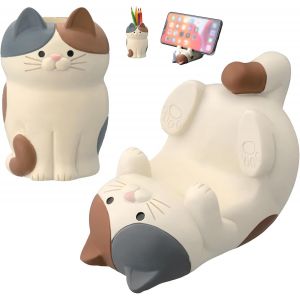 Drôle Chat Support Telephone Bureau 2 Pièce Support Telephone Bureau Portable Amusant En Forme De Chat Chat Porte-Stylo Décoration Universel De Bureau Pour Les Cadeaux D'anniversaire - Neuf