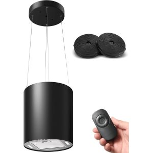 CHECARZHN--NO1-Hotte Aspirante, Hotte Suspendue 35Cm Avec 2 Filtres À Charbon, Débit D'Air Puissant 700 M³/H, 3 Vitesses, Arrêt Retardé (5 Minutes), Éclairage Led, Noire - Neuf