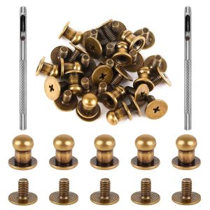 ChenQuanSarl-160Pcs Rivets En Cuir Rivet En Métal Bouton De Col À Vis Bouton De Col Cuir Vis De Ceinture Rivet Ceinture Rivet De Remplacement Outil De Fixation Pour Cuir Pour Ceinture Sac À Main - Neuf