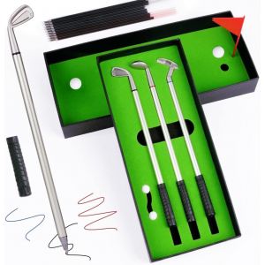 Kalhj-Stylos À Bille De Golf Coffret,Mini Clubs De Golf En Métal Créatifs Drôle Stylo,Souvenir D'un Parcours De Golf Stylos,Cadeaux Pour Hommes,Femmes Ou Adolescent,Cadeau De Fête Des Pères - Neuf