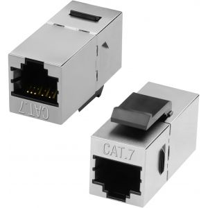 SUBZONAL-Lot de 2 connecteurs réseau Cat7 RJ45 Keystone Jack RJ45 8P8C femelle vers femelle - Adaptateur Ethernet 10 Gbit/s/600 MHz/blindé, pour plaque murale standard, panneau de brassage LAN, 2 - Neuf