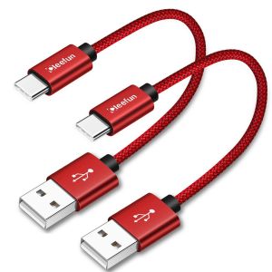 KALANKA-C&acirc;ble USB C Court 30cm Lot de 2, Cable Chargeur R&eacute;sistant pour Samsung Galaxy S10 S9 S20 S21 Plus, A12 A13 A50 A51 A52 A52s A53, Cable de Charge Rapide 3A USB A vers USB C fil en Nylon Tress&eacute; - Neuf