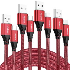 KAL-Lot de 4 c&acirc;bles USB C - 2 m + 2 m + 3 m + 3 m + 3 m - 3,1 A - C&acirc;ble de charge rapide USB C - En nylon - Pour Samsung Galaxy S23 S22 S21 S20 - Note 10 Huawei P9 Pixel 7/6 - Interrupteur PS5 15 Pro - Neuf