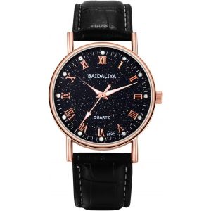 Eryi-Montre Chiffres Romains-Montre À Quartz Pour Hommes Avec Cadran Décoré D'étoiles -En Cadeau/Anniversaire/Père/Meilleur Ami/Frère - Neuf