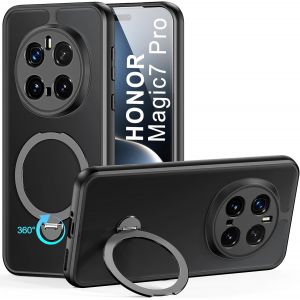 Kal-Coque Pour Honor Magic 7 Pro Avec [Support 360° Rotatif], Premium Pc Dur + Tpu Souple Etui Anti-Rayures Et Anti-Collision, Noir - Neuf