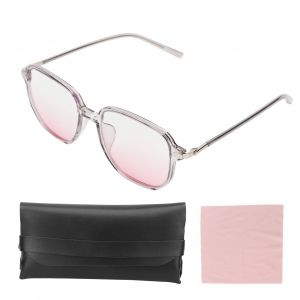 Lunettes de jeu anti-lumiere bleue, monture grise transparente en TR, verres en resine legers, avec etui en PU - Neuf