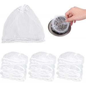 ERYI-300 Pieces Passoire D'Évier Jetable, 9 X 8 Cm Filet Evier Dechet Nylon, Jetable Sink Filter Résilients, Anti-Colmatage Sac De Filtration En Maille Pour Évier De Cuisine, Salle De Bain (Blanc) - Neuf