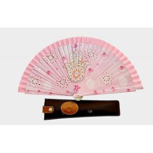 Éventail Pliable Aires Pour Protéger La Main De Fatma Avec Housse De Protection (Rose Clair, Multicolore)[VEN751122] - Neuf