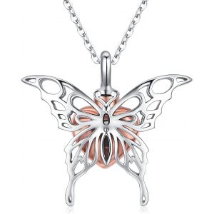 Pendentif Urne En Argent Sterling Pour Cendres Collier Papillon De Cr&eacute;mation Pendentif Coeur Urne Souvenir Chien Cendres Bijoux Cadeaux Pour Femme Grand-M&egrave;re Pet Porte-Cendres Pendentif - Neuf