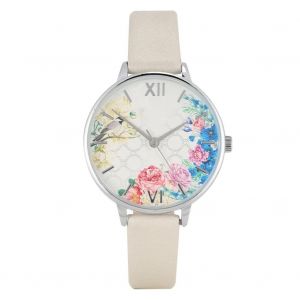 Mode Femmes Pu Bracelet En Cuir Montre &Agrave; Quartz &Eacute;tanche Casual Montre Femme Blancblanc - Neuf