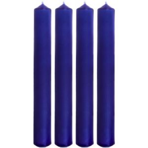 KALANKA-Lot de 4 bougies de table, bougies de chandelier, bougies de table, bleues, dimensions : H x Ø env. 17 x 2 cm - Neuf