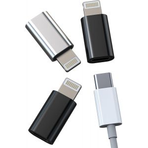 Thef-Adaptateur Usb C Vers Lightning Mâle(Lot De 3)Pour Iphone14 13 Pro Max Type-C Mâle Prise Certifié Pour Apple Mfi Chargeur Rapide Connecteur Pour Ipad Câble Transfert Fichiers Appareil Portable A - Neuf
