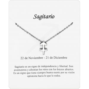 Trahoo-Collier Signe Du Zodiaque En Acier Inoxydable Belle Carte Signification Signe Du Zodiaque Pendentif Horoscope Pour Femme Ou Homme Cadeau Anniversaire - Neuf