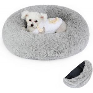 Panier Chien Panier Chat Rond, Coussin Chat Chien En Peluche, Panier Pour Chat Moelleux, Coussin Anti Stress Chien Dehoussable Et Lavable, Bleu Dégradé, 50cm - Neuf