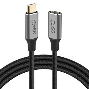 TRAHOO-Rallonge usb C 2M 100W PD 5A QC 3.0, Cable Rallonge USB-C M&acirc;le &agrave; Femelle 3.2 Gen 2 20Gbps 4K@60Hz Nylon Tress&eacute; Compatible avec Macbook Pro Galaxy S22 S21 S10 - Neuf
