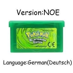 Kadel-Gba Jeu Pokemon Série 32 Bits Cartouche De Jeu Vidéo Console Carte Pokemon Émeraude Feuille Rouge Vert Rubis Saphir Multi-Langue,Leafgreen Noe - Neuf