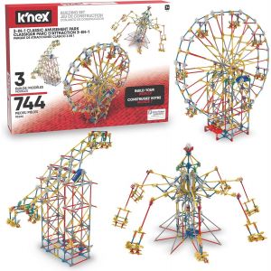 17035 Thrill Rides 3-In-1 Classic Amusement Park Building Set, 744 Piece Kids Building Set For Creative Play, Hours Of Fun Making Three Fair Ground Rides, Suitable For Boys And Girls Aged 9+ - Neuf